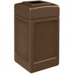 Commercial Zone 737224 PolyTec 45 Gallon Charcoal Hexagonal Trash Can with Open Top