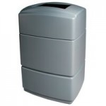 Commercial Zone 737224 PolyTec 45 Gallon Charcoal Hexagonal Trash Can with Open Top