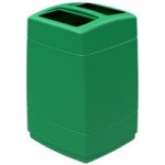 Commercial Zone 737224 PolyTec 45 Gallon Charcoal Hexagonal Trash Can with Open Top