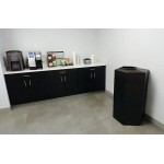 Commercial Zone 737224 PolyTec 45 Gallon Charcoal Hexagonal Trash Can with Open Top