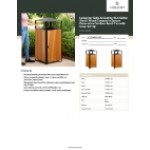 Lancaster Table & Seating 48.6 Gallon Steel / Wood Composite Square Decorative Outdoor Trash Can with Covered Top