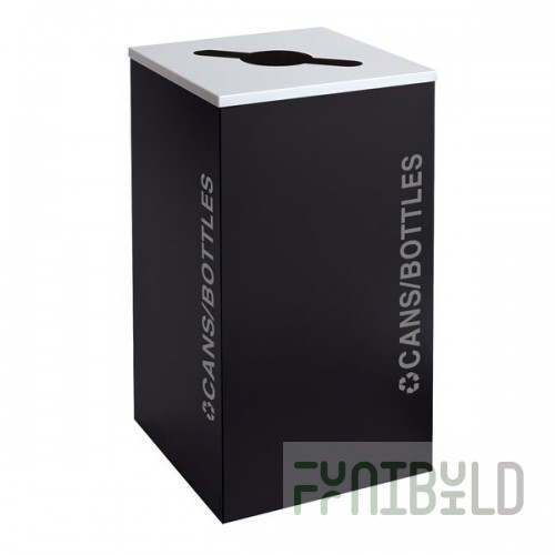 Ex-Cell Kaiser RC-KDSQ-C BT-PBG Black Tie Kaleidoscope Pebble Black Gloss Square 24 Gallon Cans / Bottles Receptacle