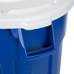 Rubbermaid® BRUTE 55 Gallon Blue Round Recycle / Trash Can and White Lid Rubbermaid® BRUTE 55 Gallon Blue Round Recycle / Trash Can and White Lid