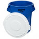 Rubbermaid® BRUTE 55 Gallon Blue Round Recycle / Trash Can and White Lid Rubbermaid® BRUTE 55 Gallon Blue Round Recycle / Trash Can and White Lid