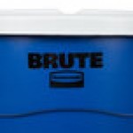 Rubbermaid® BRUTE 55 Gallon Blue Round Recycle / Trash Can and White Lid Rubbermaid® BRUTE 55 Gallon Blue Round Recycle / Trash Can and White Lid