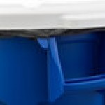 Rubbermaid® BRUTE 55 Gallon Blue Round Recycle / Trash Can and White Lid Rubbermaid® BRUTE 55 Gallon Blue Round Recycle / Trash Can and White Lid