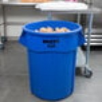Rubbermaid® BRUTE 55 Gallon Blue Round Recycle / Trash Can and White Lid Rubbermaid® BRUTE 55 Gallon Blue Round Recycle / Trash Can and White Lid
