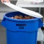 Rubbermaid® BRUTE 55 Gallon Blue Round Recycle / Trash Can and White Lid Rubbermaid® BRUTE 55 Gallon Blue Round Recycle / Trash Can and White Lid