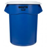 Rubbermaid® BRUTE 55 Gallon Blue Round Recycle / Trash Can and White Lid Rubbermaid® BRUTE 55 Gallon Blue Round Recycle / Trash Can and White Lid