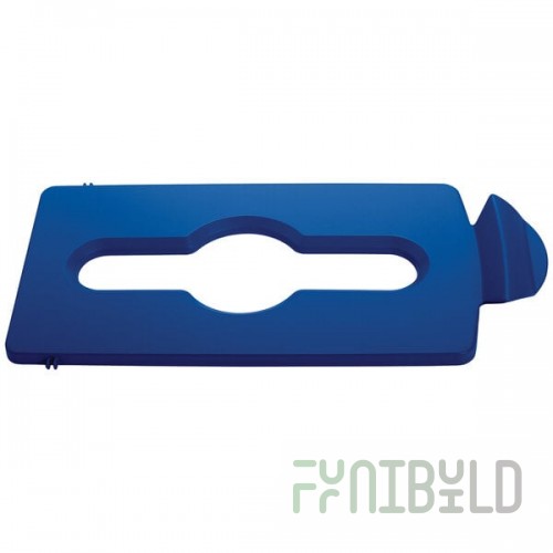 Rubbermaid® 2007891 Slim Jim Recycling Blue Rectangular Hinged Mixed Recycling Lid Insert
