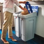 Rubbermaid® 2007891 Slim Jim Recycling Blue Rectangular Hinged Mixed Recycling Lid Insert Rubbermaid® 2007891 Slim Jim Recycling Blue Rectangular Hinged Mixed Recycling Lid Insert