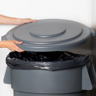 Carlisle 84105623 Bronco 55 Gallon Gray Flat Round Trash Can Lid Carlisle 84105623 Bronco 55 Gallon Gray Flat Round Trash Can Lid