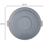 Carlisle 84105623 Bronco 55 Gallon Gray Flat Round Trash Can Lid Carlisle 84105623 Bronco 55 Gallon Gray Flat Round Trash Can Lid