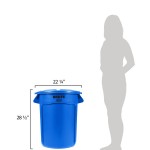 Rubbermaid® BRUTE 32 Gallon Blue Round Trash Can and Lid Rubbermaid® BRUTE 32 Gallon Blue Round Trash Can and Lid