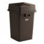 Lavex 19 Gallon Brown Square Trash Can with Drop Shot Lid