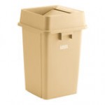 Lavex 19 Gallon Brown Square Trash Can with Drop Shot Lid