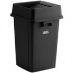 Lavex 19 Gallon Brown Square Trash Can with Drop Shot Lid