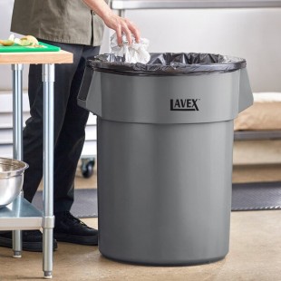 Lavex 55 Gallon Gray Round Commercial Trash Can Lavex 55 Gallon Gray Round Commercial Trash Can