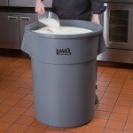 Lavex 55 Gallon Gray Round Commercial Trash Can