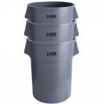Lavex 55 Gallon Gray Round Commercial Trash Can