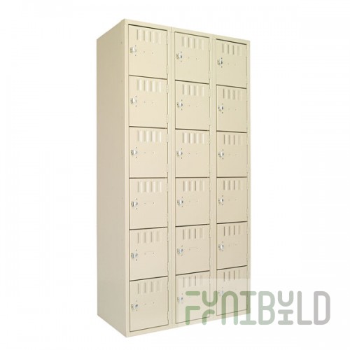 Tennsco BS6121812CSD Triple Stack Eighteen Door Sand Steel Locker - 36