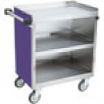 Lakeside 822P Heavy-Duty Stainless Steel Three Shelf Utility Cart With Enclosed Base and Purple Finish - 19 1/2 Lakeside 822P Heavy-Duty Stainless Steel Three Shelf Utility Cart With Enclosed Base and Purple Finish - 19 1/2