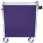 Lakeside 822P Heavy-Duty Stainless Steel Three Shelf Utility Cart With Enclosed Base and Purple Finish - 19 1/2 Lakeside 822P Heavy-Duty Stainless Steel Three Shelf Utility Cart With Enclosed Base and Purple Finish - 19 1/2