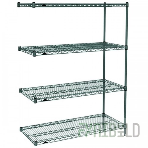 Metro AN436K3 Super Erecta Metroseal Green Adjustable Wire Stationary Add-On Shelving Unit - 21