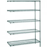 Metro AN436K3 Super Erecta Metroseal Green Adjustable Wire Stationary Add-On Shelving Unit - 21