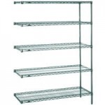 Metro AN436K3 Super Erecta Metroseal Green Adjustable Wire Stationary Add-On Shelving Unit - 21