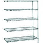 Metro AN436K3 Super Erecta Metroseal Green Adjustable Wire Stationary Add-On Shelving Unit - 21