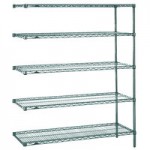 Metro AN436K3 Super Erecta Metroseal Green Adjustable Wire Stationary Add-On Shelving Unit - 21