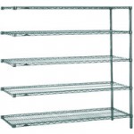 Metro AN436K3 Super Erecta Metroseal Green Adjustable Wire Stationary Add-On Shelving Unit - 21