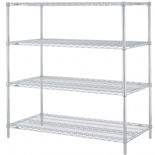 Metro N356BR Super Erecta Brite Wire Stationary Starter Shelving Unit - 18