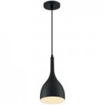 SATCO/NUVO Bellcap 1-Light Pendant Light with Matte Black Finish - 120V, 100W SATCO/NUVO Bellcap 1-Light Pendant Light with Matte Black Finish - 120V, 100W