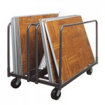 Palmer Snyder 20' x 20' Dark Walnut Vinyl Seamless Portable Dance Floor with Silver Trim - 4' x 4' Panels
