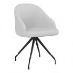 Martha Stewart Sora Black Velvet Swivel Stationary Office Chair with Polished Brass Finish
