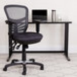 Flash Furniture HL-0001-DK-GY-GG Mid-Back Dark Gray Mesh Office Chair with Triple Paddle Control and Infinite-Locking Back Angle Flash Furniture HL-0001-DK-GY-GG Mid-Back Dark Gray Mesh Office Chair with Triple Paddle Control and Infinite-Locking Back Angle