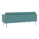Lesro Luxe Lounge Series Patriot Plus Sea Vinyl 3-Seat Sofa with Upholstered Arms and Steel Legs Lesro Luxe Lounge Series Patriot Plus Sea Vinyl 3-Seat Sofa with Upholstered Arms and Steel Legs