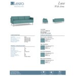 Lesro Luxe Lounge Series Patriot Plus Sea Vinyl 3-Seat Sofa with Upholstered Arms and Steel Legs Lesro Luxe Lounge Series Patriot Plus Sea Vinyl 3-Seat Sofa with Upholstered Arms and Steel Legs