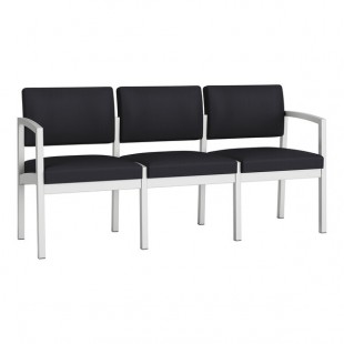 Lesro Lenox Steel Patriot Plus Black Vinyl 3-Seat Sofa Lesro Lenox Steel Patriot Plus Black Vinyl 3-Seat Sofa