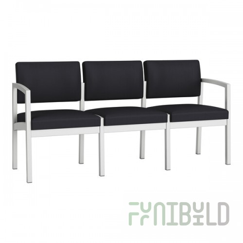 Lesro Lenox Steel Patriot Plus Black Vinyl 3-Seat Sofa