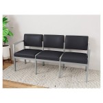 Lesro Lenox Steel Patriot Plus Black Vinyl 3-Seat Sofa Lesro Lenox Steel Patriot Plus Black Vinyl 3-Seat Sofa