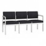 Lesro Lenox Steel Patriot Plus Black Vinyl 3-Seat Sofa Lesro Lenox Steel Patriot Plus Black Vinyl 3-Seat Sofa