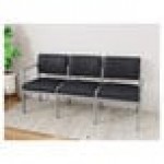 Lesro Lenox Steel Patriot Plus Black Vinyl 3-Seat Sofa Lesro Lenox Steel Patriot Plus Black Vinyl 3-Seat Sofa