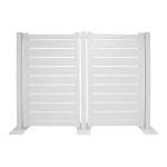 Mod-Fence Mod-Privacy 6' x 40' White Privacy Fence Kit with 10 Fence Panels and 12 Fence Posts