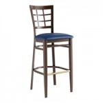 Lancaster Table & Seating Spartan Metal Slat Back Chair with Dark Walnut Wood Grain Finish and Burgundy Vinyl Seat - Assembled Lancaster Table & Seating Spartan Metal Slat Back Chair with Dark Walnut Wood Grain Finish and Burgundy Vinyl Seat - Assembled
