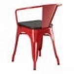 Lancaster Table & Seating Alloy Ruby Red Indoor Arm Chair with Black Wood Seat Lancaster Table & Seating Alloy Ruby Red Indoor Arm Chair with Black Wood Seat