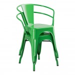 Lancaster Table & Seating Alloy Jade Green Outdoor Arm Chair