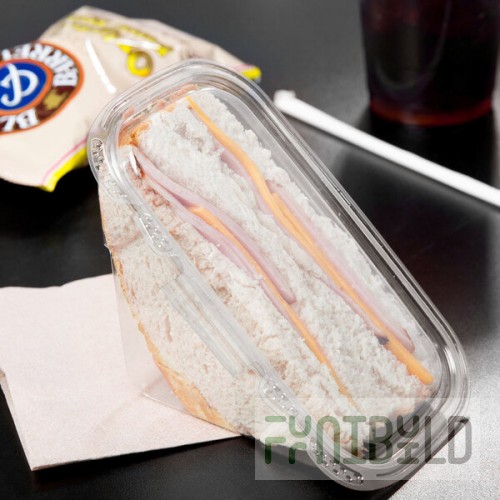 Placon Tamper Evident Tamper Resistant Recycled PET Sandwich Wedge Container - 200/Case